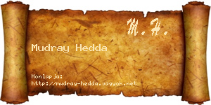 Mudray Hedda névjegykártya